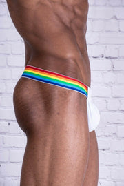 CandyMan Mens fashion lingerie string Thongs White 99374 2 - SexyMenUnderwear.com