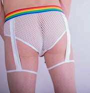 CandyMan Mens garther mini brief ! Slip jarretière pour homme White 99375 4 - SexyMenUnderwear.com