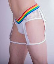 CandyMan Mens garther mini brief ! Slip jarretière pour homme White 99375 4 - SexyMenUnderwear.com