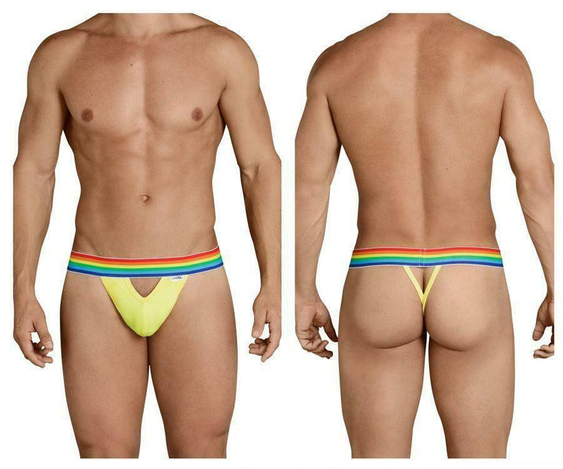 CandyMan Mens Thongs MicroFiber Roupa Interior Masculina Yellow 99388 2 - SexyMenUnderwear.com