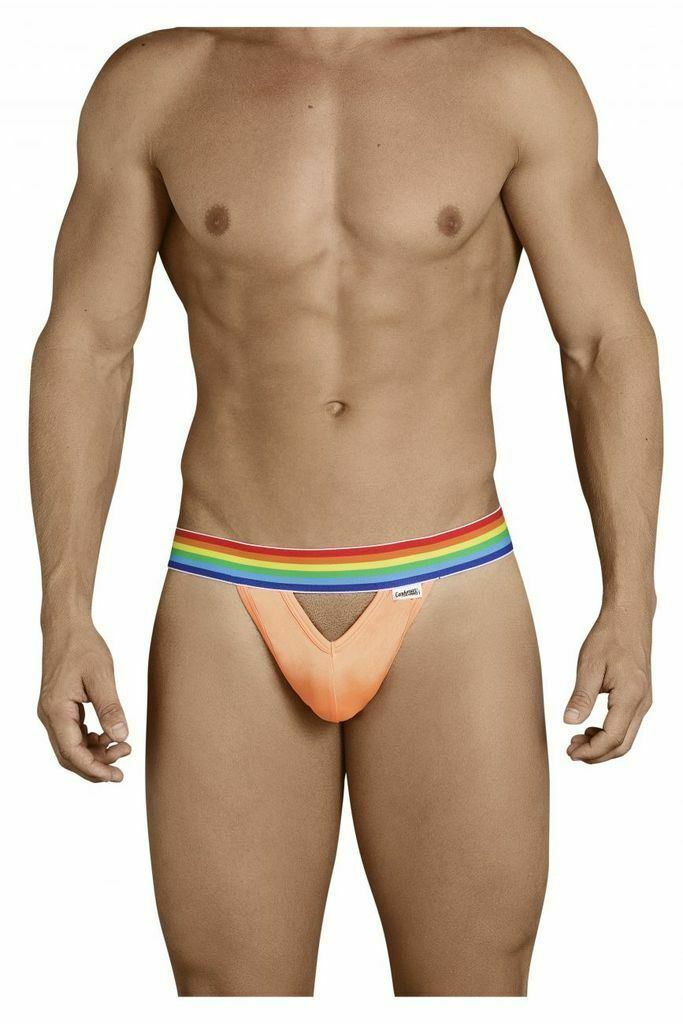 CandyMan Mens Thongs MicroFiber Sous Vetement Pour Homme Orange 99388 1 - SexyMenUnderwear.com