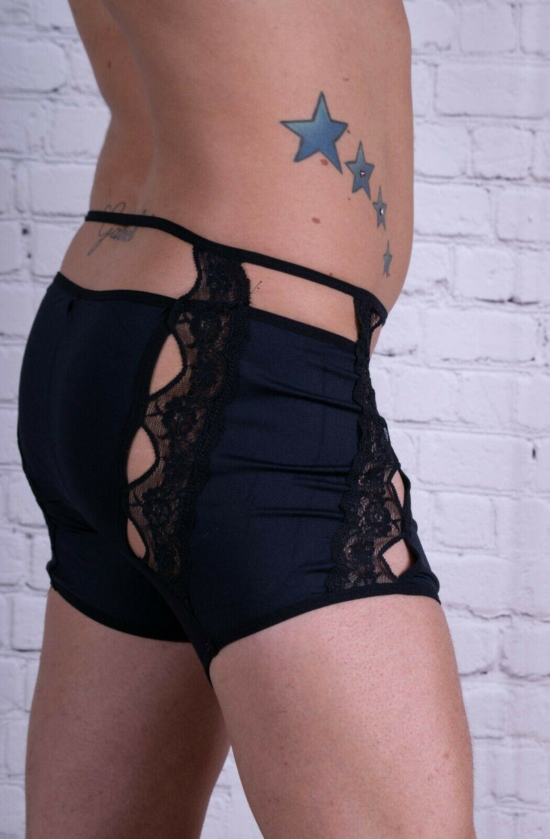 CandyMan Mens Underwear Boxer Briefs Black 99333 5 - SexyMenUnderwear.com