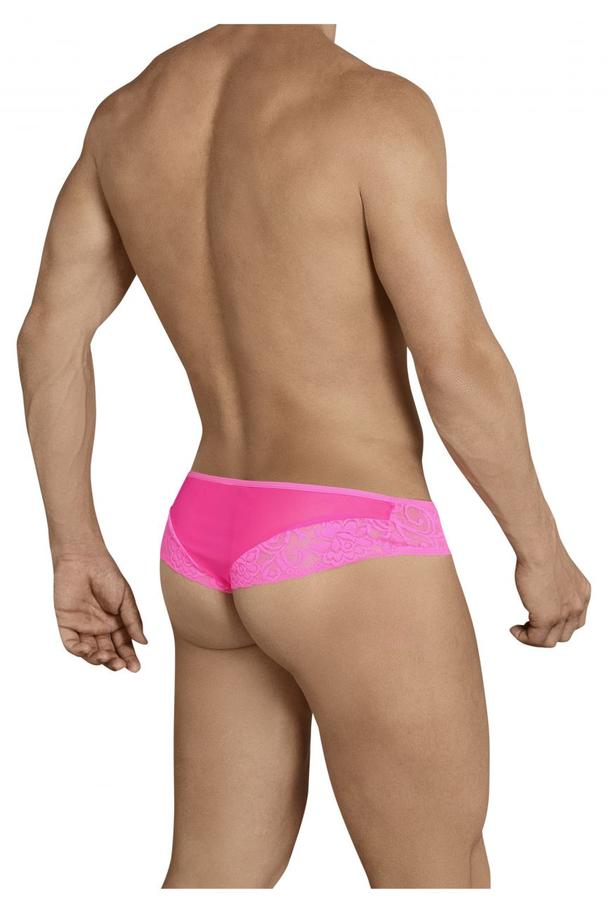 CANDYMAN Thong Lace Mesh Transparent Lingerie Sexy Pink 99385 3 - SexyMenUnderwear.com