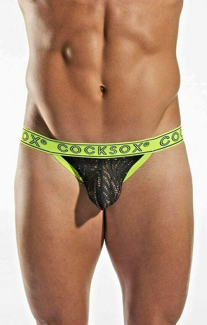 Cocksox Brief Enhancer Pouch Briefs Shredded Bikini Atomic Green CX16SD 19 - SexyMenUnderwear.com