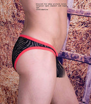 CockSox Brief Enhancer Pouch Shredded Briefs Slip Eclipse Red CX01SD 19 - SexyMenUnderwear.com