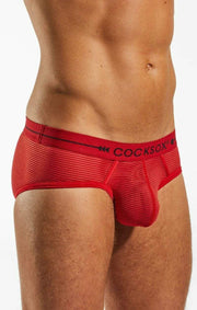 CockSox Brief Enhancer Sheer Slip See Trough Briefs Red CX76SH 9 - SexyMenUnderwear.com