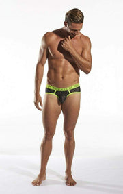 Cocksox CockSox Brief Enhancer Pouch Shredded Mesh Quality Slip Atomic Green CX76SD 12