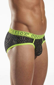 Cocksox CockSox Brief Enhancer Pouch Shredded Mesh Quality Slip Atomic Green CX76SD 12