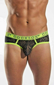 Cocksox CockSox Brief Enhancer Pouch Shredded Mesh Quality Slip Atomic Green CX76SD 12