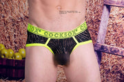 Cocksox S CockSox Brief Enhancer Pouch Shredded Mesh Quality Slip Atomic Green CX76SD 12