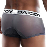 Daddy Underwear Boxer Trunk shorty Grey yellow sheer fabric DDG002 MX3 - SexyMenUnderwear.com