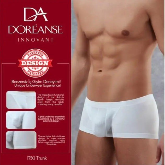 DOREANSE Boxer Adonis Hipster Trunk Soft Cotton White 1750 8 - SexyMenUnderwear.com