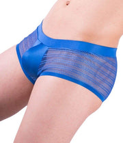 Doreanse Boxer Brief Silky Hipster Short Low Rise-Boxer Lacy Mesh Blue 1588 8 - SexyMenUnderwear.com