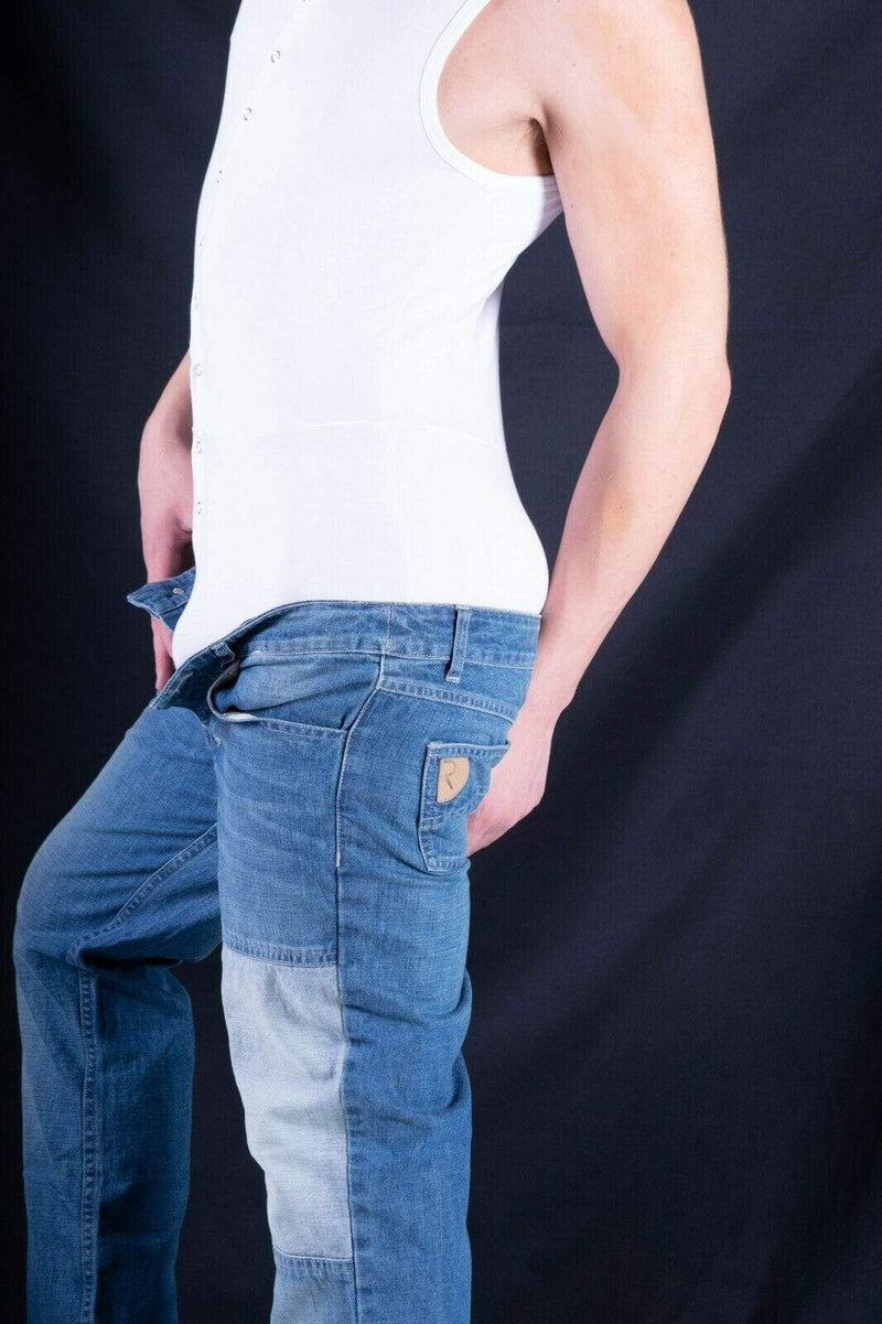 DOREANSE Mens Bodysuit Soft Quality Cotton Men Singlet White 5002 2A - SexyMenUnderwear.com