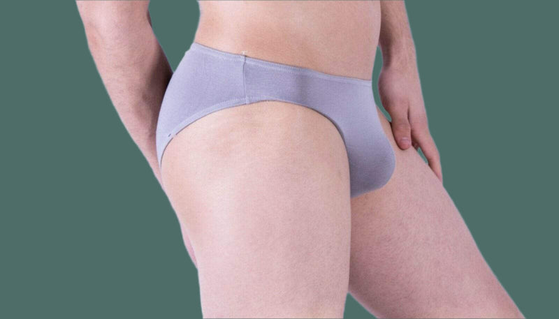 DOREANSE Mens Micro Briefs Sexy Fashion Cotton Modal Lycra Slip Gray 1281 13 - SexyMenUnderwear.com