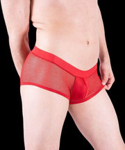 Doreanse sexy Boxer Brief Silky Hipster Short Low Rise-Mesh Boxer RED 1588 8 - SexyMenUnderwear.com