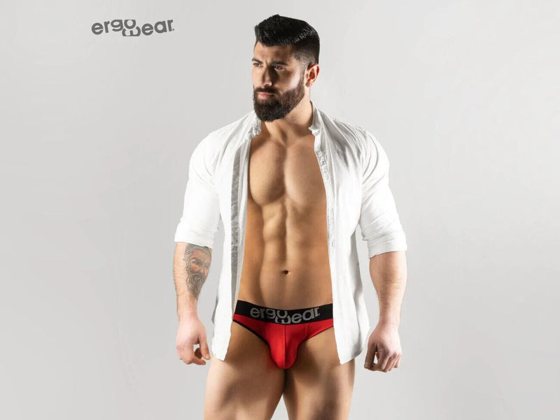 ErgoWear Bikini Briefs HIP Body-Defining Seamed Pouch Red 1189 - SexyMenUnderwear.com