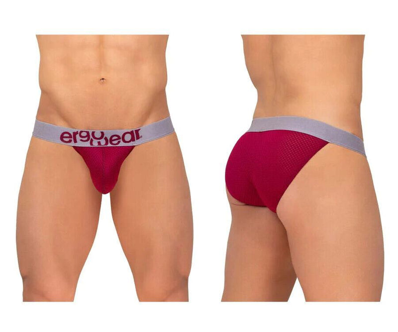 ErgoWear Bikini Briefs MAX Mesh Pouch Stretchy Brief Quick-Dry Burgundy 1216 55 - SexyMenUnderwear.com