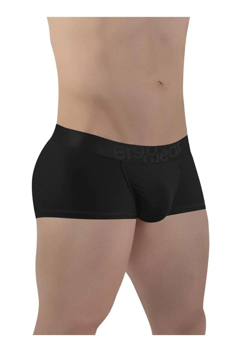 ErgoWear Boxer Feel XX Stretch Trunks Shape Retention Contoured Pouch Black 1407 - SexyMenUnderwear.com