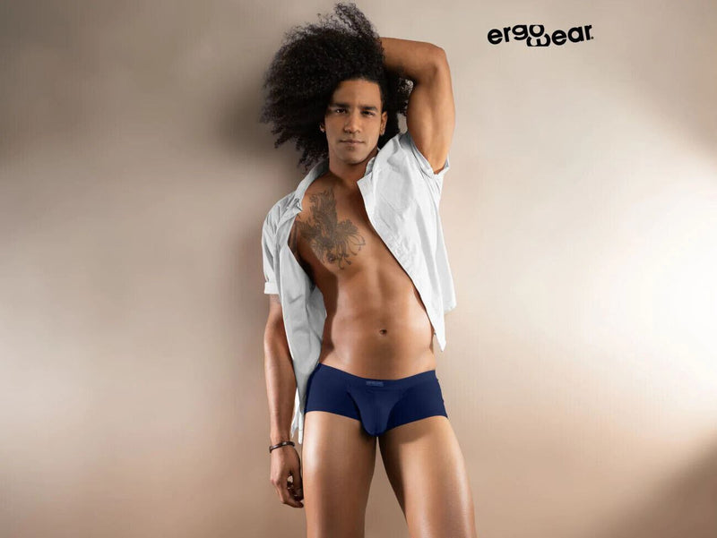 ERGOWEAR Boxer Trunks SLK Body-Defining Seamed Pouch Boxer Navy Blue 1149 45 - SexyMenUnderwear.com