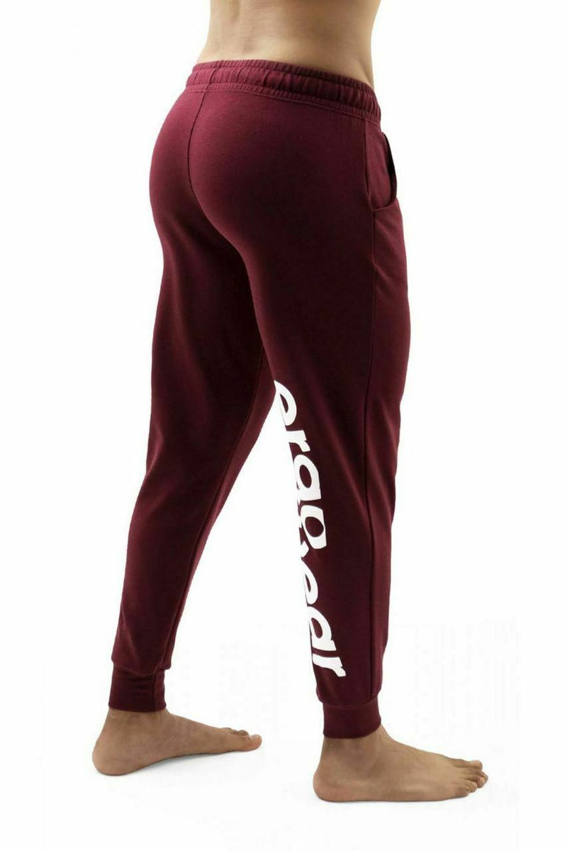 ErgoWear Jogger GYM Athletic Legging Pants Woven Cotton Burgundy 1110 2 - SexyMenUnderwear.com