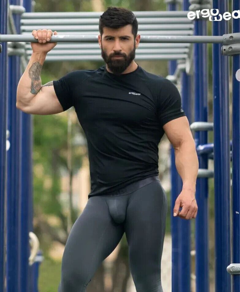ErgoWear Leggings Max XX Contoured Pouch Sports Long Johns Dark Gray 1347 - SexyMenUnderwear.com