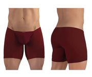 ErgoWear Long Boxer Briefs Feel GR8 Midcut Sports Body-Defining in Burgundy 1252 - SexyMenUnderwear.com