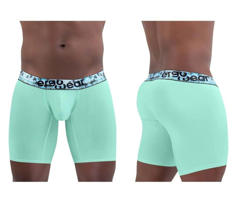 ErgoWear Long Boxer Briefs MAX SE Midcut Seamed Pouch Aqua Palms 1469 4 - SexyMenUnderwear.com