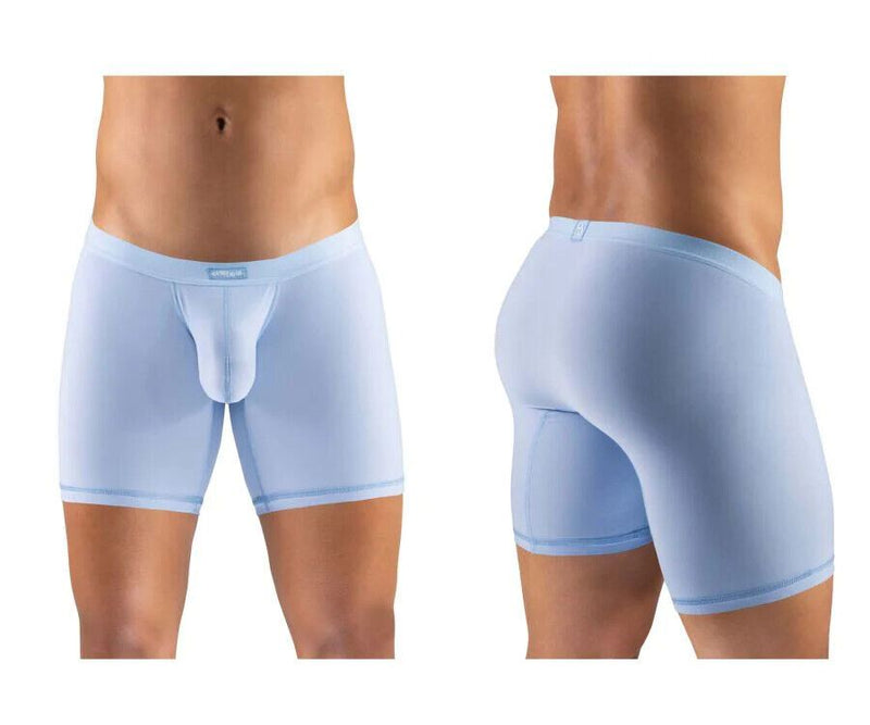 ErgoWear Long Boxer Briefs SLK Body-Defining Sports Boxer Sky Blue 1146 36 - SexyMenUnderwear.com