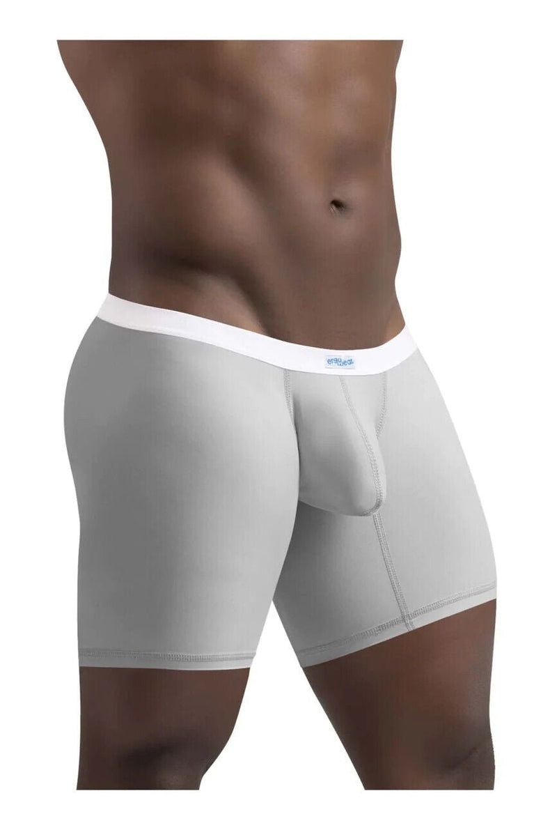 ErgoWear Midcut SLK Body Defining Boxer Briefs Seamed Pouch Light Gray 1378 15 - SexyMenUnderwear.com