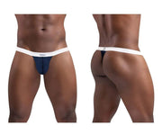 ErgoWear SLK Thongs Stretchy Ergonomic Seamed Pouch Dark Blue 1379 64 - SexyMenUnderwear.com