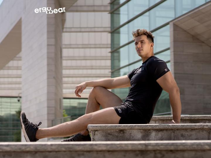 ErgoWear Sport Gym / Swim-Shorts With Inside Bikini Brief X4D Black 1068 5 - SexyMenUnderwear.com