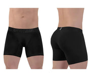 ErgoWear Stretchy Long Boxer Briefs Feel XX Ultra-Low Rise Black 1408 - SexyMenUnderwear.com