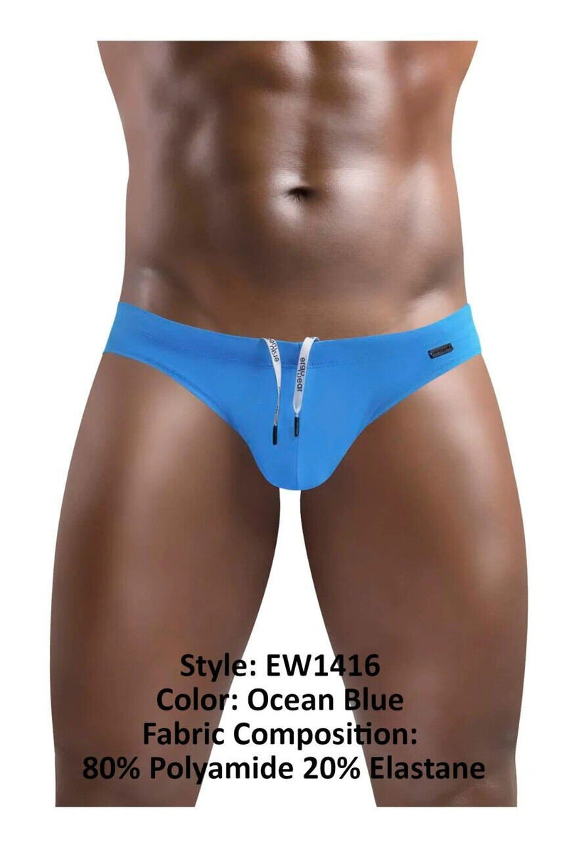ErgoWear Swim Briefs X4D Low-Rise Swimwear Ocean Blue 1416 - SexyMenUnderwear.com