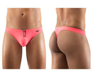 ErgoWear Swim-Thongs X4D Silky Style & Comfort Swimwear Neon Coral 1222 9 - SexyMenUnderwear.com