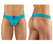 ErgoWear Swimwear X4D Sporty Feel Stretchy Swim-Thongs Turquoise 1050 27 - SexyMenUnderwear.com