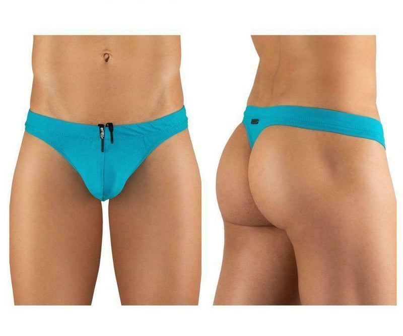 ErgoWear Swimwear X4D Sporty Feel Stretchy Swim-Thongs Turquoise 1050 27 - SexyMenUnderwear.com