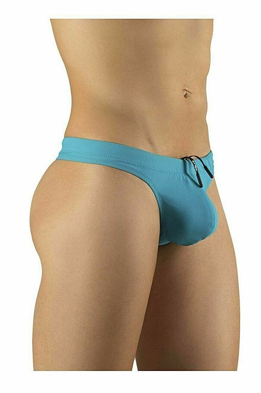 ErgoWear Swimwear X4D Sporty Feel Stretchy Swim-Thongs Turquoise 1050 27 - SexyMenUnderwear.com