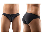 ErgoWear Swimwear X4D SW Silky Swim-Briefs With Seamed Pouch Black 1229 4 - SexyMenUnderwear.com