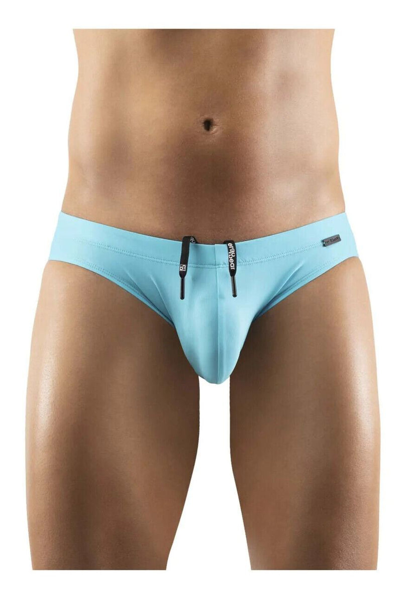 ErgoWear Swimwear X4D SW Silky Swim-Briefs With Seamed Pouch Neon Aqua 1221 25 - SexyMenUnderwear.com
