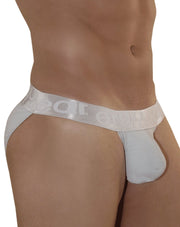 ErgoWear Tanga Brief Max XV Cut Mens Slip Satin Finish Silver 0829 12 - SexyMenUnderwear.com