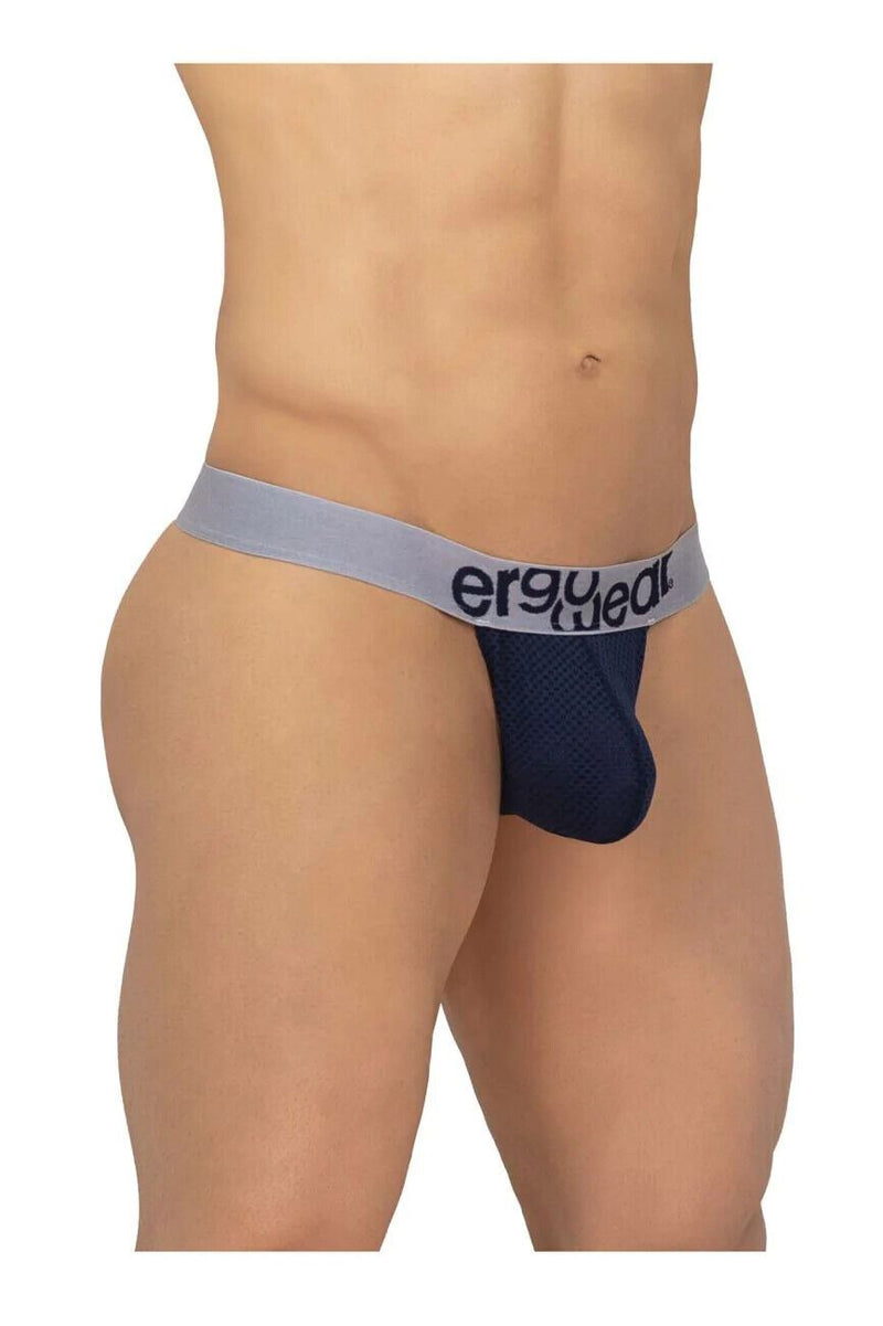 ErgoWear Thongs MAX Mesh Pouch Stretchy Breathable Thong Dark Blue 1207 14 - SexyMenUnderwear.com