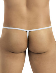 G-String CANDYMAN Super Soft & Sexy Thong Contoured Pouch Lift White 9586 6 - SexyMenUnderwear.com