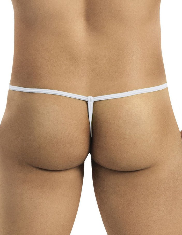 G-String CANDYMAN Super Soft & Sexy Thong Contoured Pouch Lift White 9586 6 - SexyMenUnderwear.com