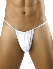 G-String CANDYMAN Super Soft & Sexy Thong Contoured Pouch Lift White 9586 6 - SexyMenUnderwear.com