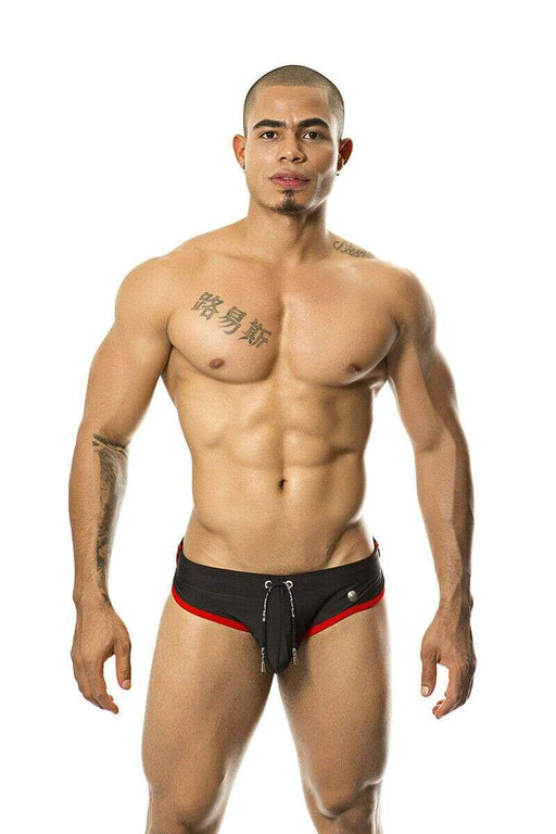 GIGO Swim Brief HOTENC Swimwear Beach Party Banadores Black-Red S02023 6 - SexyMenUnderwear.com