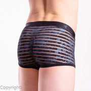 Gregg Homme 3G Luxury See through Boxer Short Black Blue 2095 15 - SexyMenUnderwear.com