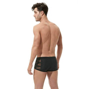 Gregg Homme Boxer Brief HighLine Italian Fine Mesh Laser-Cut Black 160205 56 - SexyMenUnderwear.com
