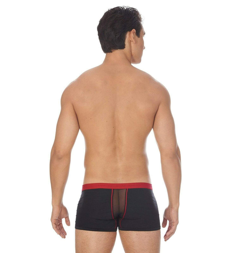 Gregg Homme Boxer Cheeky Mesh Enhancer Pouch Black 132355 73 - SexyMenUnderwear.com