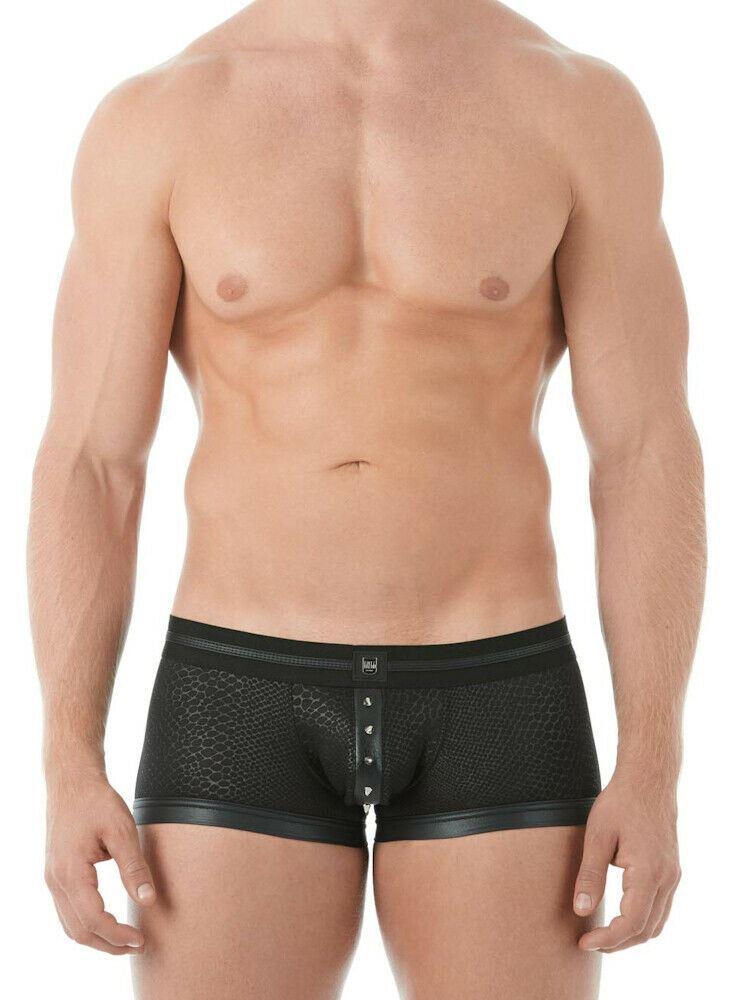 GREGG HOMME Boxer Diablo Studded Fetish Faux Leather Boxer Brief 142905 125 - SexyMenUnderwear.com